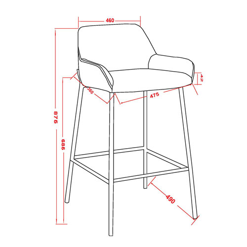 !NSpire Baily Contemporary Counter Height Barstool - Set of 2 - Brown