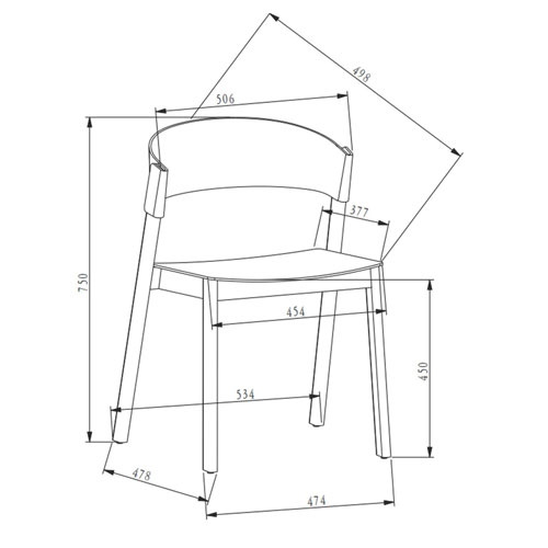 !Nspire Elias Contract Grade Contemporary Dining Chair - Set of 2 - Black