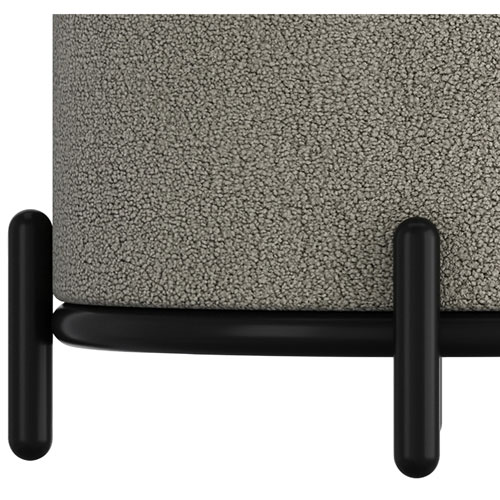 !Nspire Round Fabric Storage Ottoman - Warm Grey