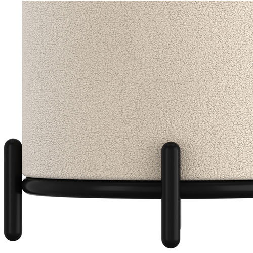 !Nspire Round Fabric Storage Ottoman - Cream