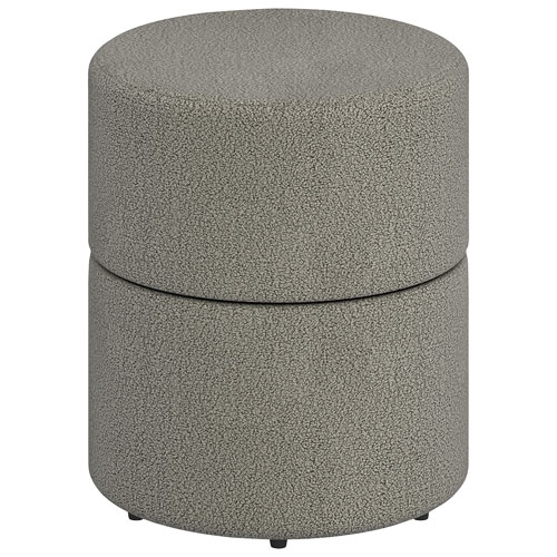 !Nspire Round Fabric Swivel Ottoman - Warm Grey
