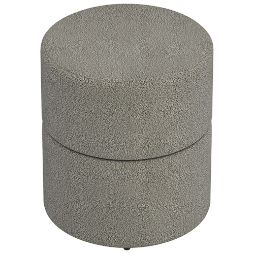 !Nspire Round Fabric Swivel Ottoman - Warm Grey