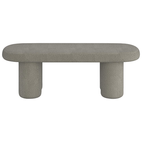 !Nspire Contemporary Boucle Polyester Oval Bench - Warm Grey