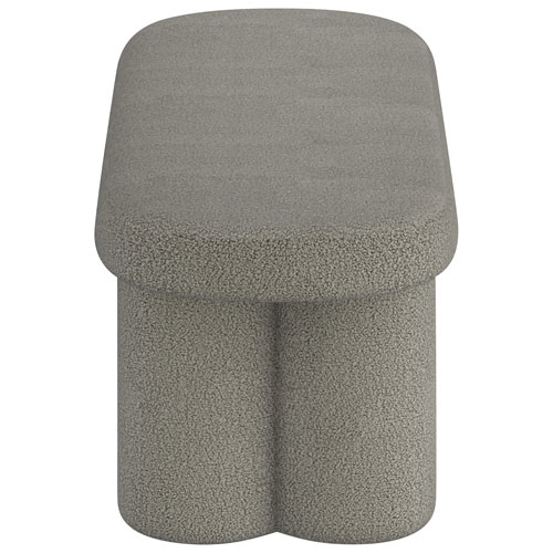 !Nspire Contemporary Boucle Polyester Oval Bench - Warm Grey