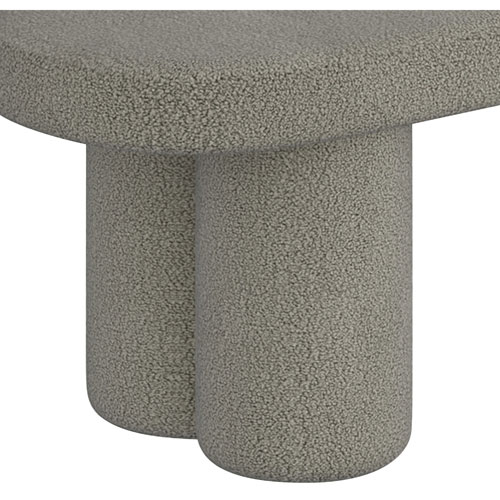 !Nspire Contemporary Boucle Polyester Oval Bench - Warm Grey