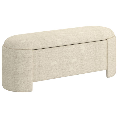 Inspire Fabric Bench Ottoman - Beige