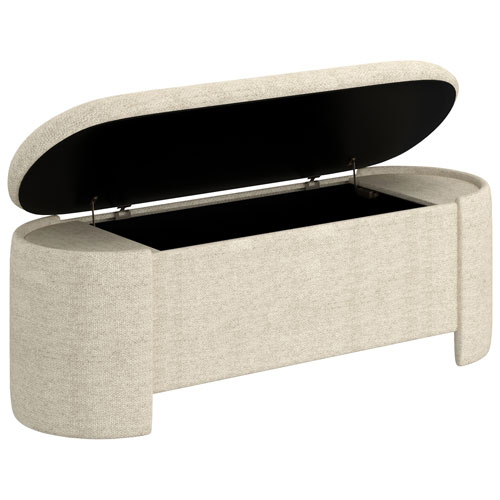 Inspire Fabric Bench Ottoman - Beige