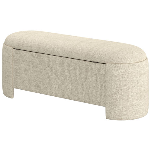 Inspire Fabric Bench Ottoman - Beige