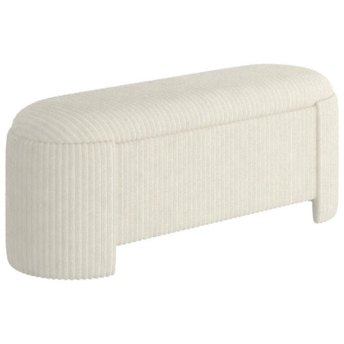 Inspire Fabric Bench Ottoman - Ivory