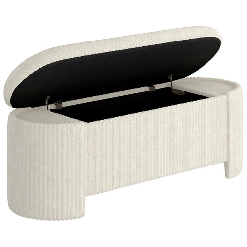 Inspire Fabric Bench Ottoman - Ivory