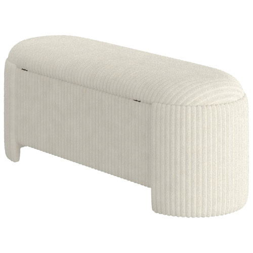 Inspire Fabric Bench Ottoman - Ivory
