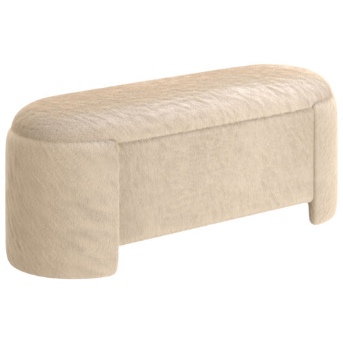Inspire Fabric Bench Ottoman - Dark Beige