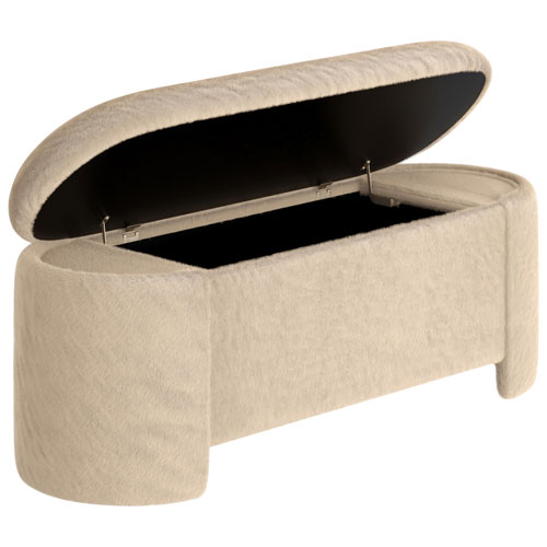 Inspire Fabric Bench Ottoman - Dark Beige