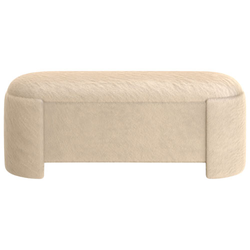 Inspire Fabric Bench Ottoman - Dark Beige
