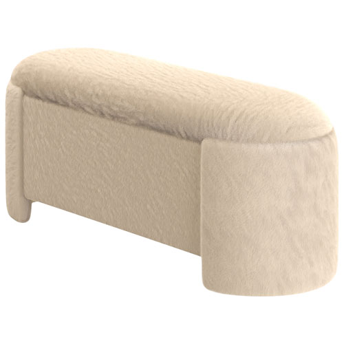 Inspire Fabric Bench Ottoman - Dark Beige