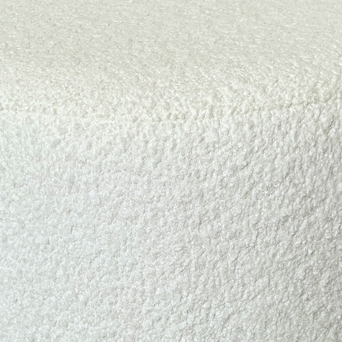 Inspire Fabric Round Ottoman - Ivory / White