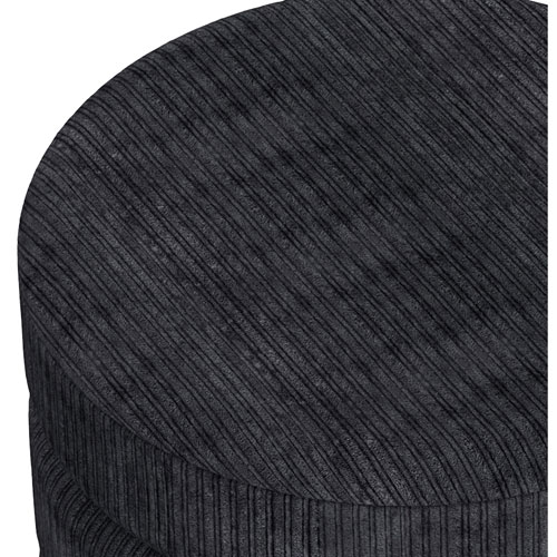 Inspire Fabric Round Ottoman - Black