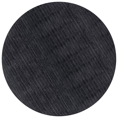 Inspire Fabric Round Ottoman - Black