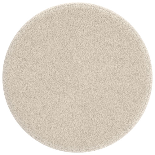 !Nspire Round Fabric Swivel Ottoman - Cream