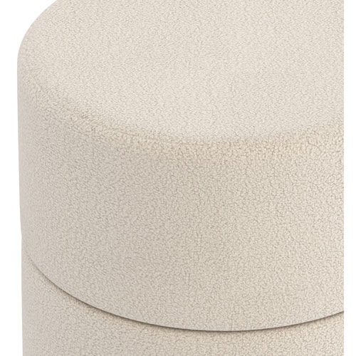!Nspire Round Fabric Swivel Ottoman - Cream