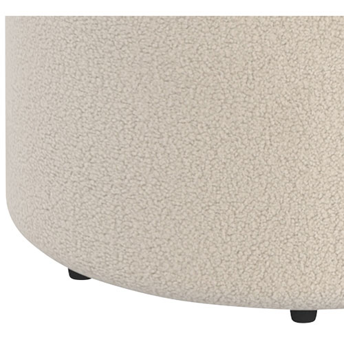 !Nspire Round Fabric Swivel Ottoman - Cream