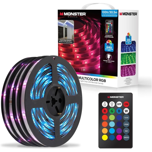 Bande lumineuse multicolore RVB LED de 100&nbsp;pi