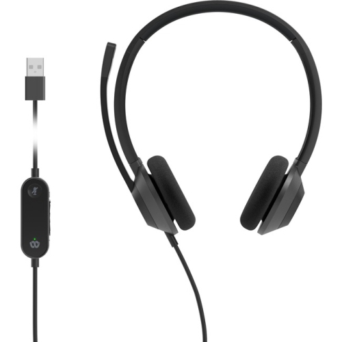 Cisco 322 Headset 322 Wired Dual On-Ear Carbon Black USB-A