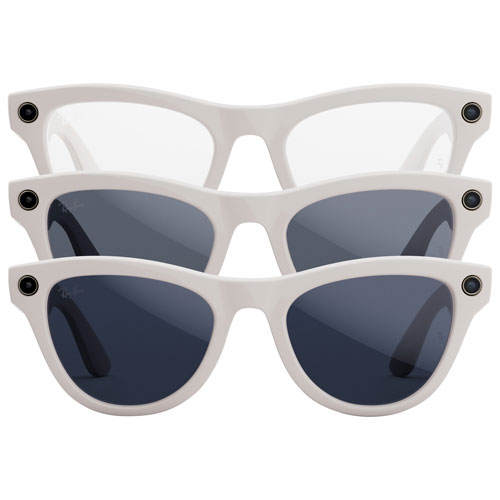 Lunettes Skyler de Ray-Ban | Meta avec IA, photo, vidéo, audio et messagerie - Gris poudré brillant/Transitions