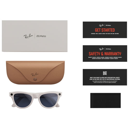 Lunettes Skyler de Ray-Ban | Meta avec IA, photo, vidéo, audio et messagerie - Gris poudré brillant/Transitions