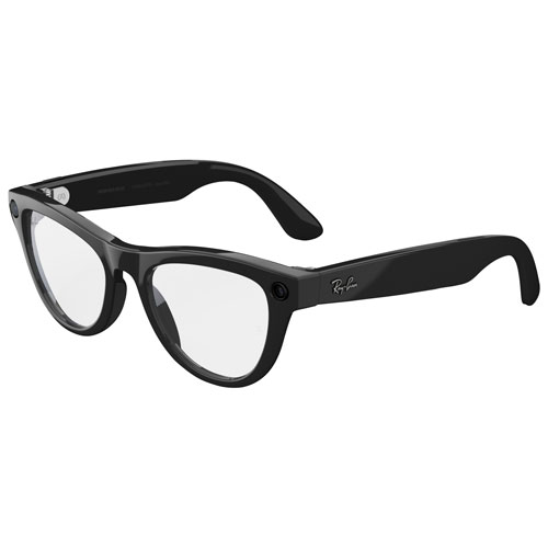 Lunettes Skyler de Ray-Ban | Meta avec IA, photo, vidéo, audio et messagerie - Noir brillant/Transparent