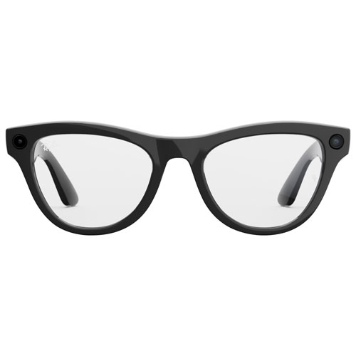 Lunettes Skyler de Ray-Ban | Meta avec IA, photo, vidéo, audio et messagerie - Noir brillant/Transparent