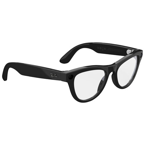 Lunettes Skyler de Ray-Ban | Meta avec IA, photo, vidéo, audio et messagerie - Noir brillant/Transparent