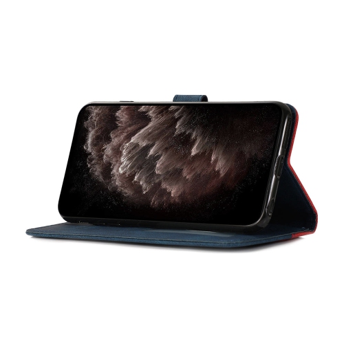 PANDACO Red & Navy Suede Wallet Case for iPhone 14 Plus