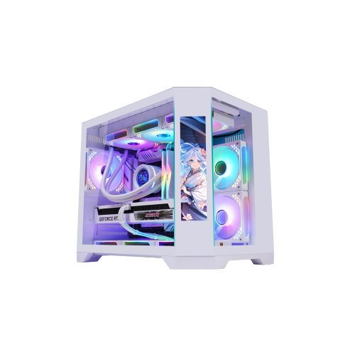 Uniway Gaming PC AMD Ryzen7 7700/ AIO Liquid Cooled/1TB Nvme SSD/32GB RAM/NVIDIA RTX 5070/ Build-in Monitor/ DLSS4 / VR AI Ready/ Win11 Pro - English