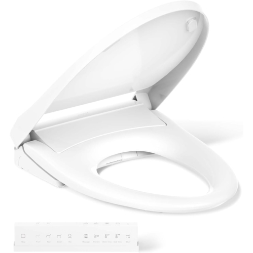 Image 1 of 5.. Kohler K-28821-0 PureWash® E930 Elongated Bidet Toilet seat with Remote Control, White