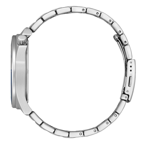 Montre sport pour hommes Eco-Drive 44 mm avec boîtier et bracelet en acier inoxydable argenté et cadran bleu de Citizen