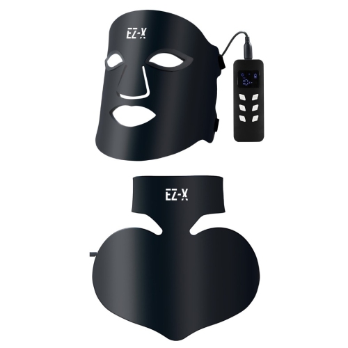 EZ-X Pro Red Light Mask Full Set - Near Infrared & Red Light Therapy for Face, Neck & Chest - Extra Power - 240 LEDs - Wireless LED Face Mask for
