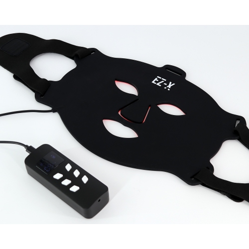 EZ-X Pro Red Light Mask Full Set - Near Infrared & Red Light Therapy for Face, Neck & Chest - Extra Power - 240 LEDs - Wireless LED Face Mask for