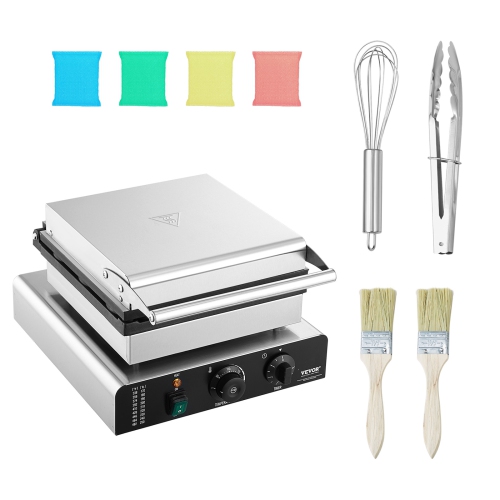 VEVOR 2000W Electric Donut Maker, Commercial Doughnut Machine with Non-stick Surface, 9 Holes Double-Sided Heating Waffle Machine Makes 9 Doughnuts,