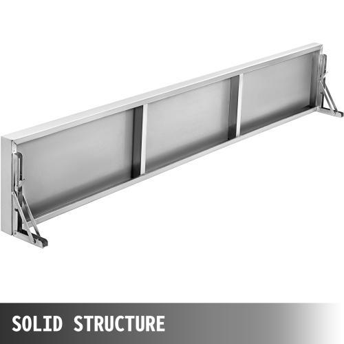 VEVOR 70.9x11.4x1.8 Inch Concession Window Shelf Stainless Steel Drop Down Folding Serving Food Wall Shelf Stand Serving for Concession Trailer