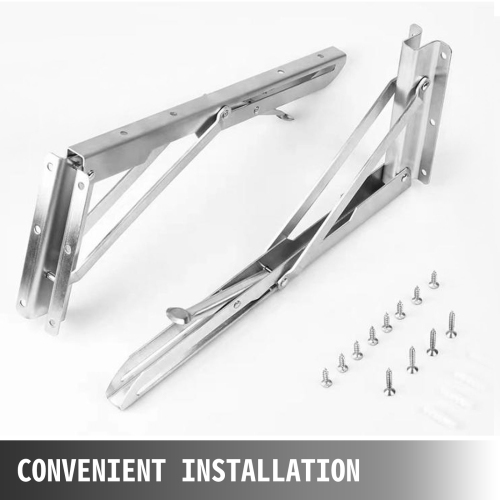 VEVOR 70.9x11.4x1.8 Inch Concession Window Shelf Stainless Steel Drop Down Folding Serving Food Wall Shelf Stand Serving for Concession Trailer