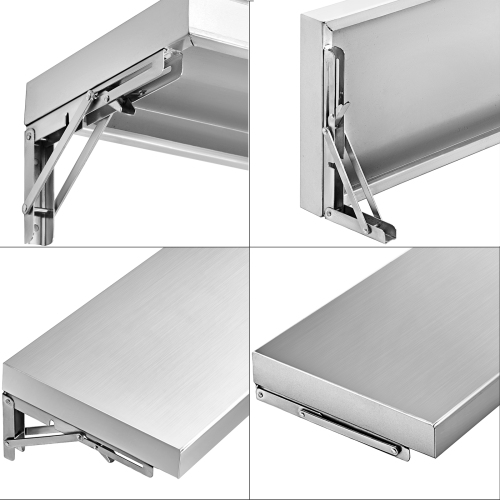VEVOR 70.9x11.4x1.8 Inch Concession Window Shelf Stainless Steel Drop Down Folding Serving Food Wall Shelf Stand Serving for Concession Trailer