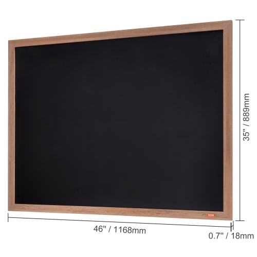 Tableau magnétique à craie de 35 x 46&nbsp;po de VEVOR, affiches suspendues avec craies, tableau en bois rétro, calendrier encadré brun rustique et