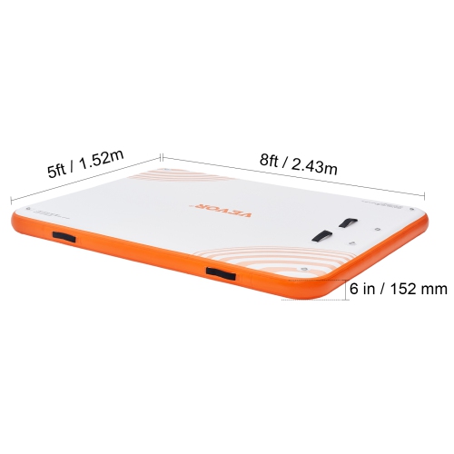 VEVOR 8 x 5FT Inflatable Floating Dock, Dock Platform, Non-Slip Water Floating Dock Mat with Carrying Bag & Detachable Ladder, Floating Platform