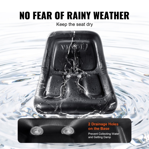 Siège de tracteur universel VEVOR 6,3-13.4&nbsp;po, siège de tondeuse avec micro-interrupteur et trous de drainage, siège de tracteur à fente