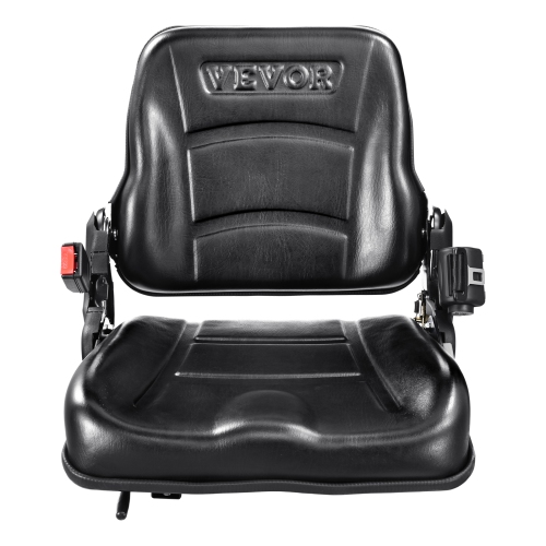VEVOR 6.3-13.4 inch Universal Forklift Seat,Fold Down Tractor Seat with Adjustable Angle Back,Micro Switch and Retractable Seatbelt,Slot Forklift