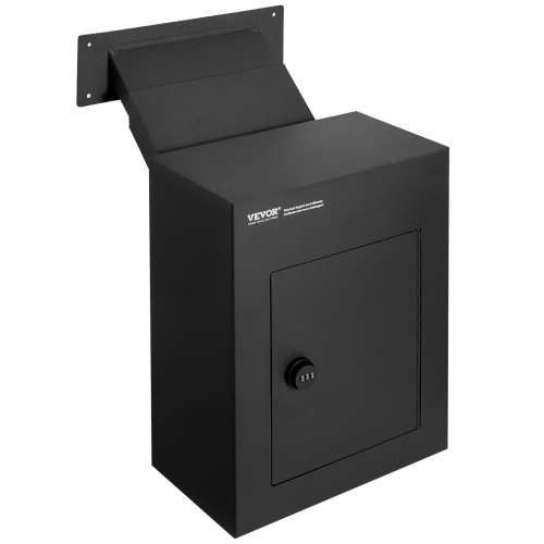 VEVOR 2.8-7.9" 13" Through The Wall Drop Box, Heavy Duty Steel Through the Wall Mailbox with Combination Lock, 13x7x17" Mail Drop Box, Black