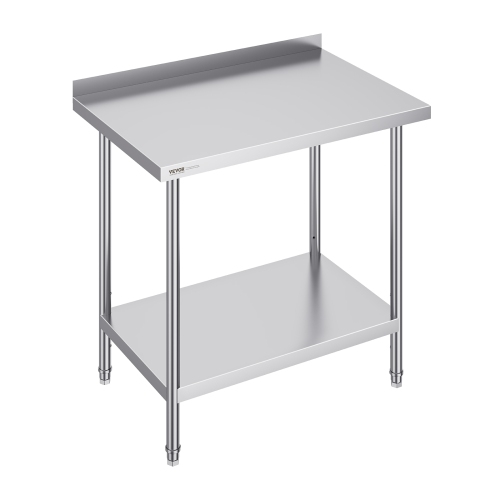 VEVOR 24 x 36 x 36 Inch Stainless Steel Work Table, Commercial Food Prep Worktable Heavy Duty Prep Worktable, Metal Work Table with Adjustable Height