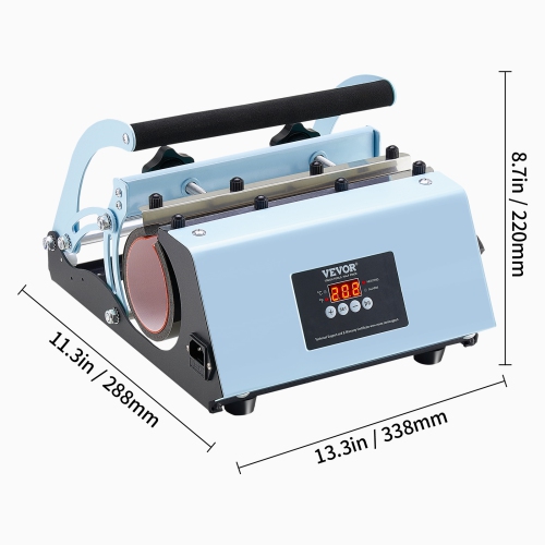 VEVOR 11-30oz Tumbler Heat Press Machine, Heat Up Fast and Even, Tumbler Press with Sublimation Paper, Tape and Gloves, Temp and Time Setting, for