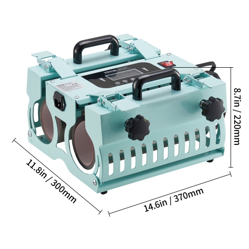 Machine à presser à chaleur des gobelets à 2 stations de VEVOR, presse-tasse à 11 30&nbsp;oz, chauffe rapidement et uniformément, presse-gobelet avec